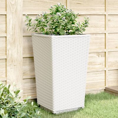 vidaXL Plantenbakken 2 st 32,5x32,5x57 cm polypropeen wit