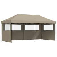 vidaXL Partytent inklapbaar pop-up met 3 zijwanden taupe