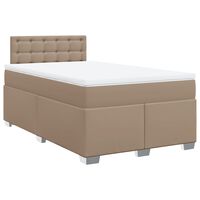 vidaXL Boxspring met matras kunstleer cappuccinokleurig 120x200 cm