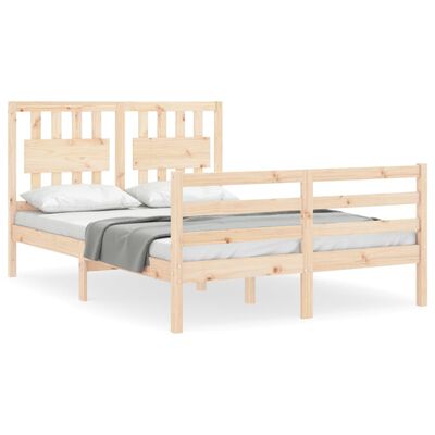 vidaXL Bedframe met hoofdbord massief hout 120x200 cm