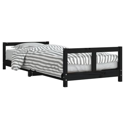 vidaXL Kinderbedframe 80x200 cm massief grenenhout zwart