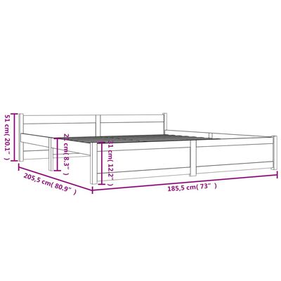 vidaXL Bedframe massief hout 180x200 cm