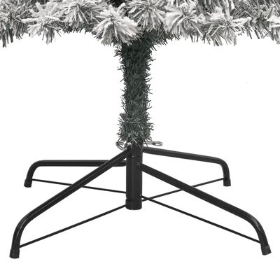 vidaXL Kunstkerstboom smal met standaard en sneeuw 300 cm PVC