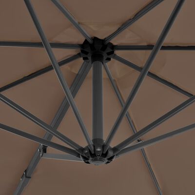 vidaXL Zweefparasol met aluminium paal 300 cm taupe