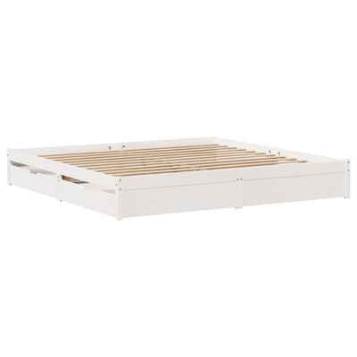 vidaXL Bedframe zonder matras massief grenenhout wit 180x200 cm