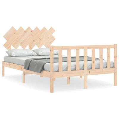 vidaXL Bedframe met hoofdbord massief hout