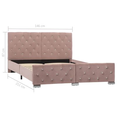 vidaXL Bedframe fluweel roze 140x200 cm