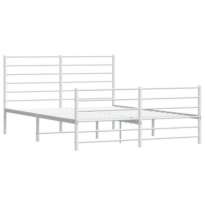 vidaXL Bedframe met hoofd- en voeteneinde metaal wit 120x200 cm