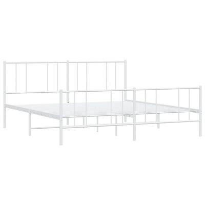 vidaXL Bedframe met hoofd- en voeteneinde metaal wit 193x203 cm