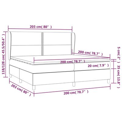 vidaXL Boxspring met matras kunstleer wit 200x200 cm