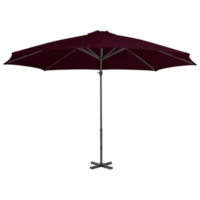 vidaXL Zweefparasol met aluminium paal 300 cm rood