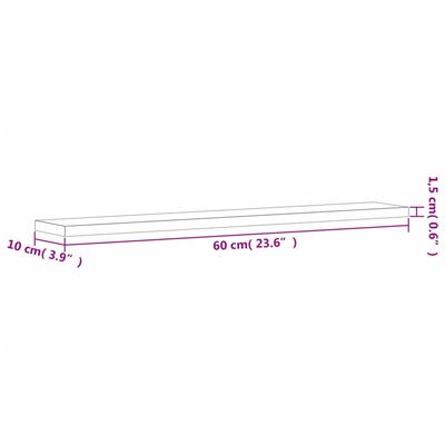 vidaXL Wandschappen 4 st 60x10x1,5 cm bewerkt hout grijs sonoma eiken