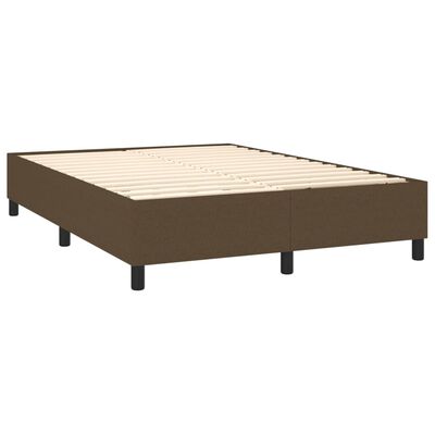 vidaXL Boxspring met matras stof donkerbruin 140x190 cm