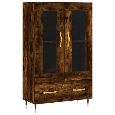 vidaXL Hoge kast 69,5x31x115 cm bewerkt hout gerookt eikenkleurig