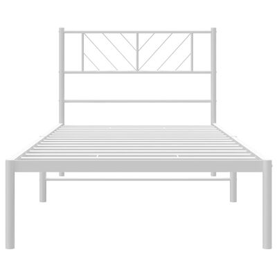 vidaXL Bedframe met hoofdbord metaal wit 100x190 cm