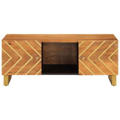 vidaXL Salontafel 100x54x40 cm massief mangohout bruin en zwart