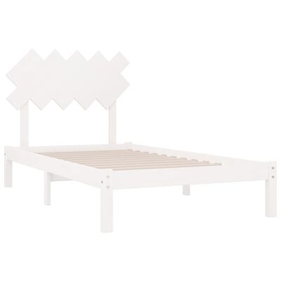 vidaXL Bedframe massief hout wit 100x200 cm