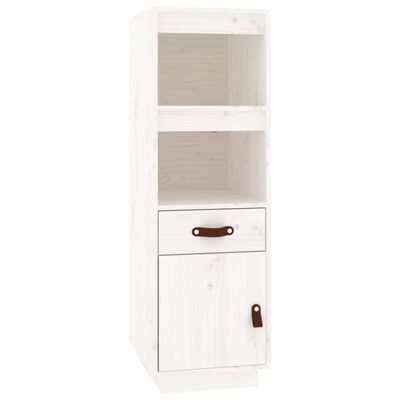 vidaXL Hoge kast 34x40x108,5 cm massief grenenhout wit