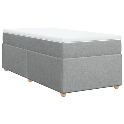 vidaXL Boxspring met matras stof lichtgrijs 100x200 cm