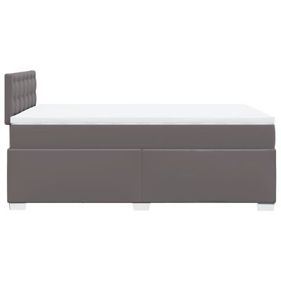 vidaXL Boxspring met matras kunstleer grijs 120x190 cm