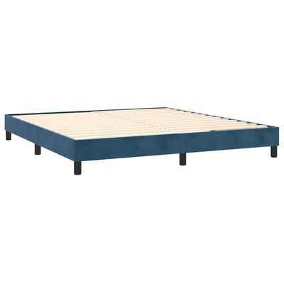 vidaXL Boxspring met matras fluweel donkerblauw 160x200 cm