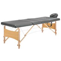 vidaXL Massagetafel met 4 zones 186x68 cm houten frame antraciet