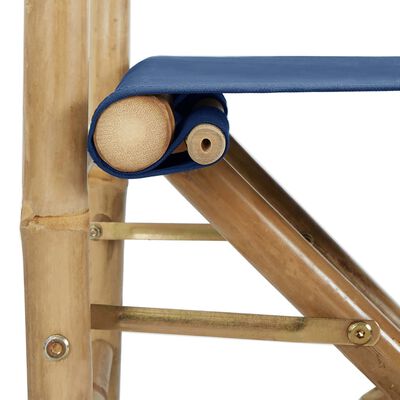 vidaXL Regisseursstoelen 2 st inklapbaar blauw bamboe en stof