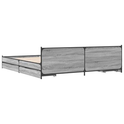 vidaXL Bedframe met lades bewerkt hout grijs sonoma eiken 180x200 cm