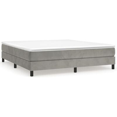 vidaXL Boxspring met matras fluweel lichtgrijs 160x200 cm