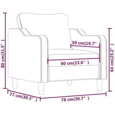 vidaXL Fauteuil 60 cm stof wijnrood