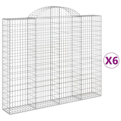 vidaXL Schanskorven 6 st gewelfd 200x30x160/180 cm ijzer