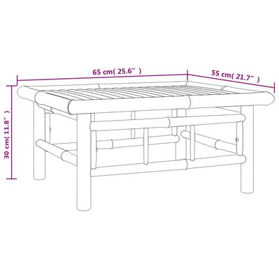 vidaXL 6-delige Loungeset met kussens bamboe donkergrijs