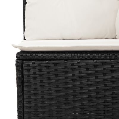 vidaXL 10-delige Loungeset met kussens poly rattan zwart