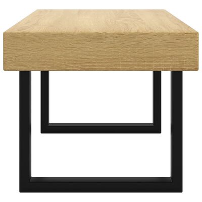 vidaXL Salontafel 90x45x40 cm MDF en ijzer lichtbruin en zwart