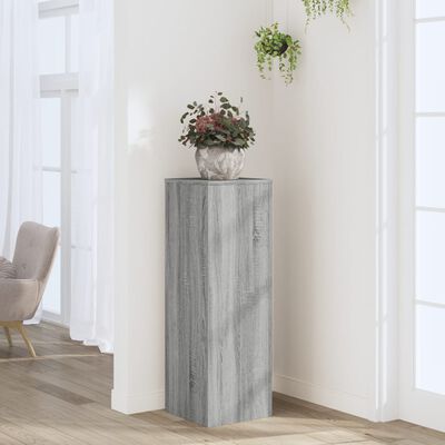 vidaXL Plantenstandaard 33x33x100 cm bewerkt hout grijs sonoma eiken