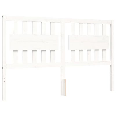 vidaXL Bedframe met hoofdbord massief hout wit