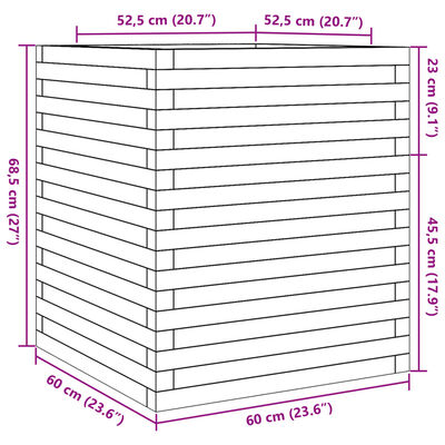 vidaXL Plantenbak 60x60x68,5 cm geïmpregneerd grenenhout