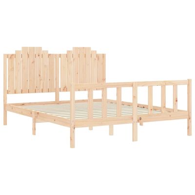 vidaXL Bedframe met hoofdbord massief hout