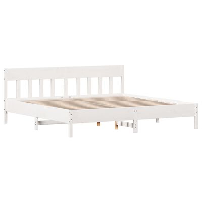 vidaXL Bedframe zonder matras massief grenenhout wit 180x200 cm