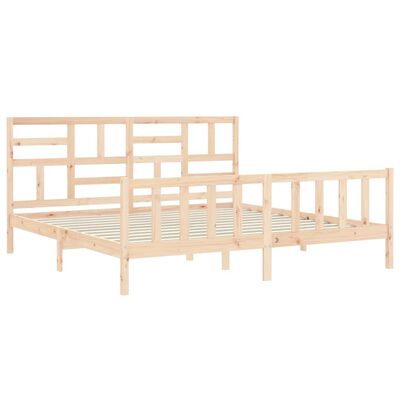 vidaXL Bedframe met hoofdbord massief hout