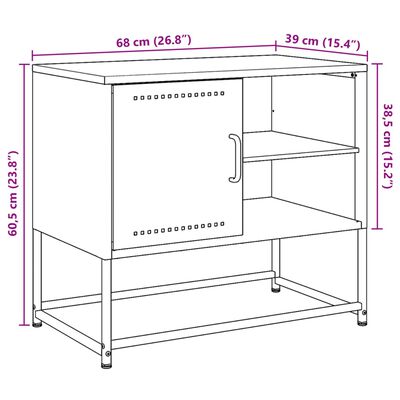 vidaXL Tv-meubel 100,5x39x60,5 cm staal roze