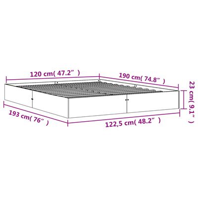 vidaXL Bedframe zonder matras massief grenenhout wasbruin 120x190 cm