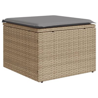 vidaXL 11-delige Tuinset met kussens poly rattan beige