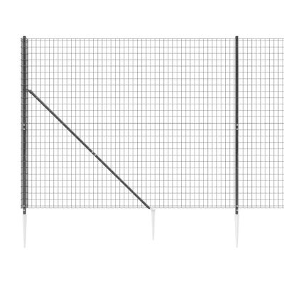 vidaXL Draadgaashek met grondankers 1,8x10 m antracietkleurig