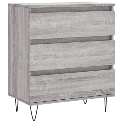 vidaXL Dressoir 60x35x70 cm bewerkt hout grijs sonoma eikenkleurig