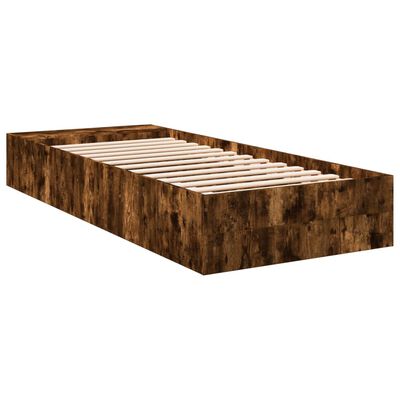 vidaXL Bedframe bewerkt hout gerookt eikenkleurig 100x200 cm