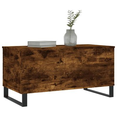 vidaXL Salontafel 90x44,5x45 cm bewerkt hout gerookt eikenkleurig