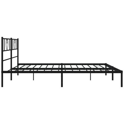 vidaXL Bedframe met hoofdbord metaal zwart 193x203 cm