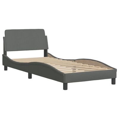 vidaXL Bedframe met hoofdbord stof donkergrijs 80x200 cm