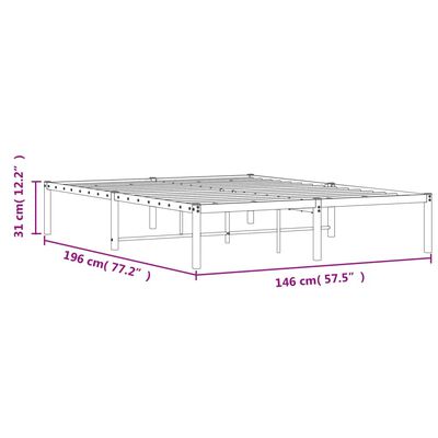 vidaXL Bedframe metaal wit 140x190 cm